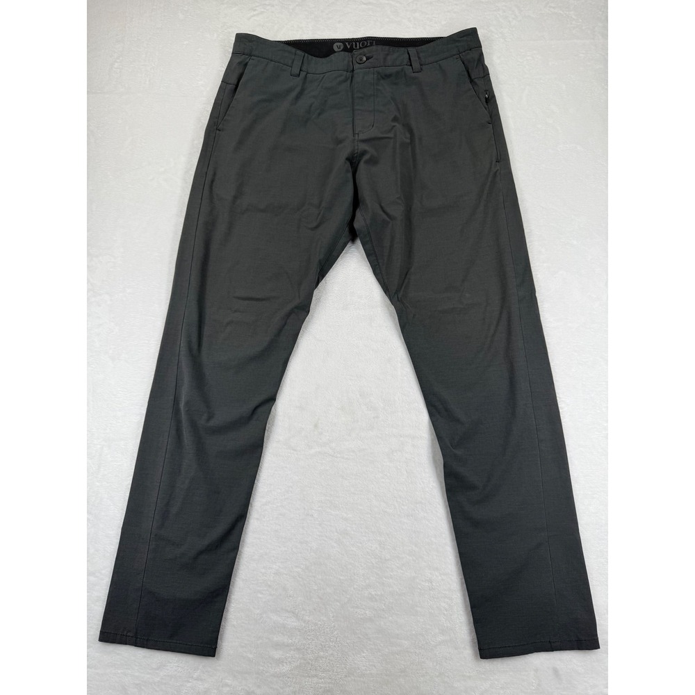 Vuori Meta Pant Mens 36 Charcoal Grey Slim Tapered Performance Chino Trousers